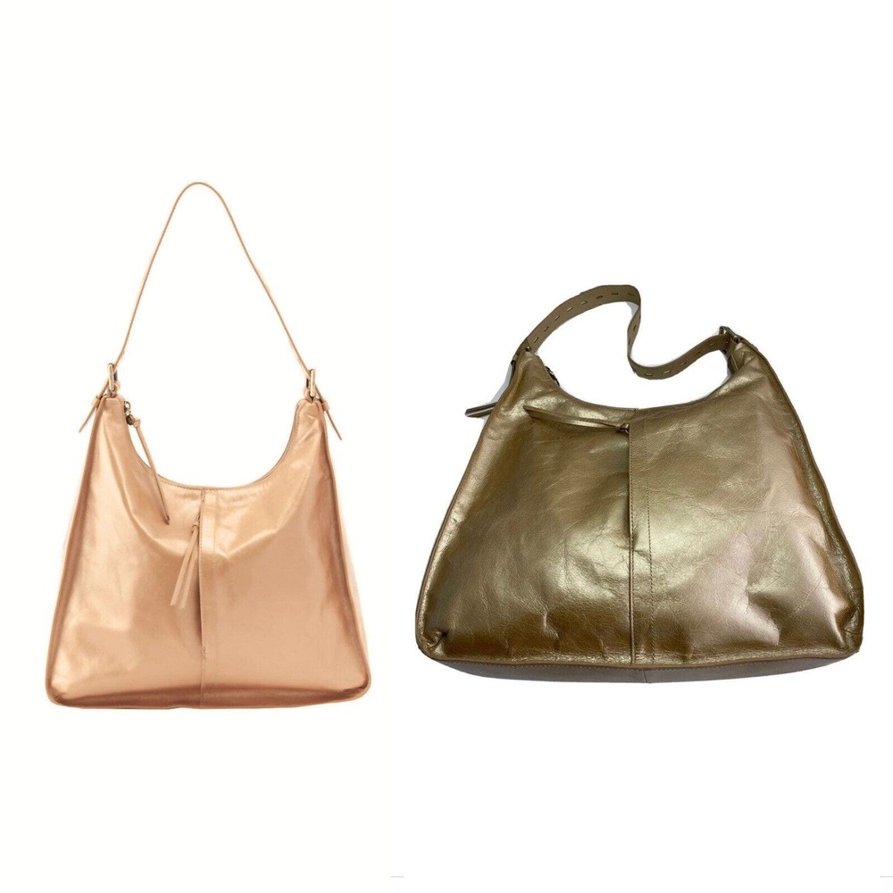 Hobo MARLEY CAMEO Hobo Shoulder Bag GOLD Vintage Pearlescent Leather Large